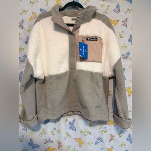 Columbia Lodge Sherpa Fleece Pullover Jacket XXL Relaxed Fit NWT